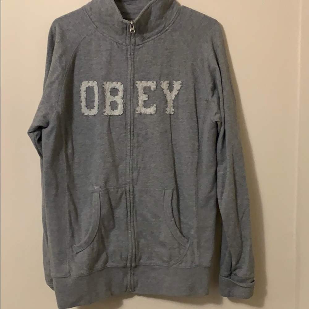 OBEY zipper down fleece